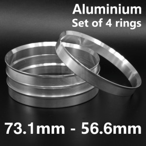 Aluminium Spigot Rings / 73.1mm - 56.6mm FULL SET OF (4) FOUR RINGS 