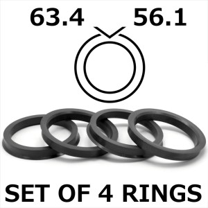 Spigot Rings / 63.4mm - 56.1mm FULL SET OF (4) FOUR RINGS