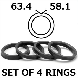 Spigot Rings / 63.4mm - 58.1mm FULL SET OF (4) FOUR RINGS 