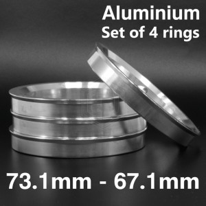Aluminium Spigot Rings / 73.1mm - 67.1mm FULL SET OF (4) FOUR RINGS