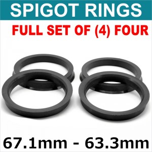Spigot Rings / 67.1mm - 63.3mm FULL SET OF (4) FOUR RINGS