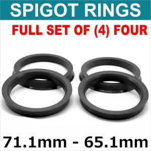 Spigot Rings / 71.1mm - 65.1mm FULL SET OF (4) FOUR RINGS
