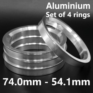 Aluminium Spigot Rings / 74.0mm - 54.1mm FULL SET OF (4) FOUR RINGS