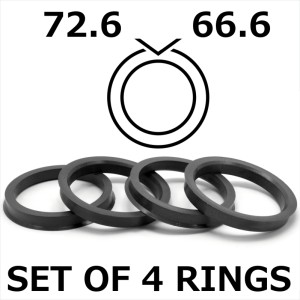 Spigot Rings / 72.6mm - 66.6mm FULL SET OF (4) FOUR RINGS 