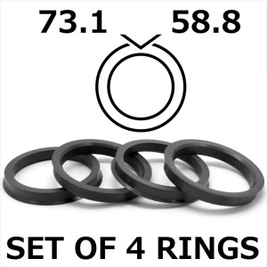 Spigot Rings / 73.1mm - 58.8mm FULL SET OF (4) FOUR RINGS
