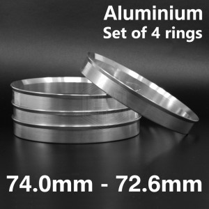 Aluminium Spigot Rings / 74.0mm - 72.6mm FULL SET OF (4) FOUR RINGS