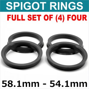 Spigot Rings / 58.1mm - 54.1mm FULL SET OF (4) FOUR RINGS