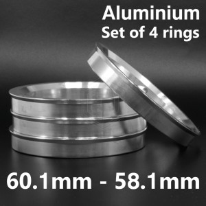 Aluminium Spigot Rings / 60.1mm - 58.1mm FULL SET OF (4) FOUR RINGS