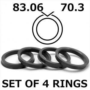 Spigot Rings / 83.06mm - 70.3mm FULL SET OF (4) FOUR RINGS