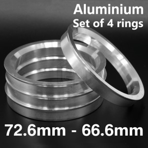 Aluminium Spigot Rings / 72.6mm - 66.6mm FULL SET OF (4) FOUR RINGS