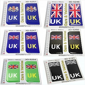 UK Number plate Gel Badges