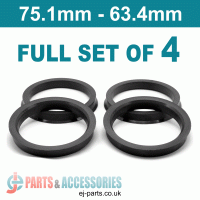 Spigot Rings / 75.1mm - 63.4mm FULL SET OF (4) FOUR RINGS