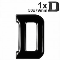 Letter D 3d gel number plates Black Domed Resin Making DIY Registration UK REG 
