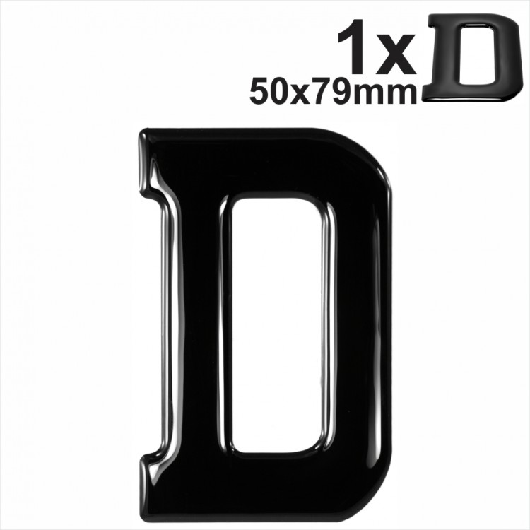 3D Resin/Gel Domed Self Adhesive Number Plate Letter M Carbon 