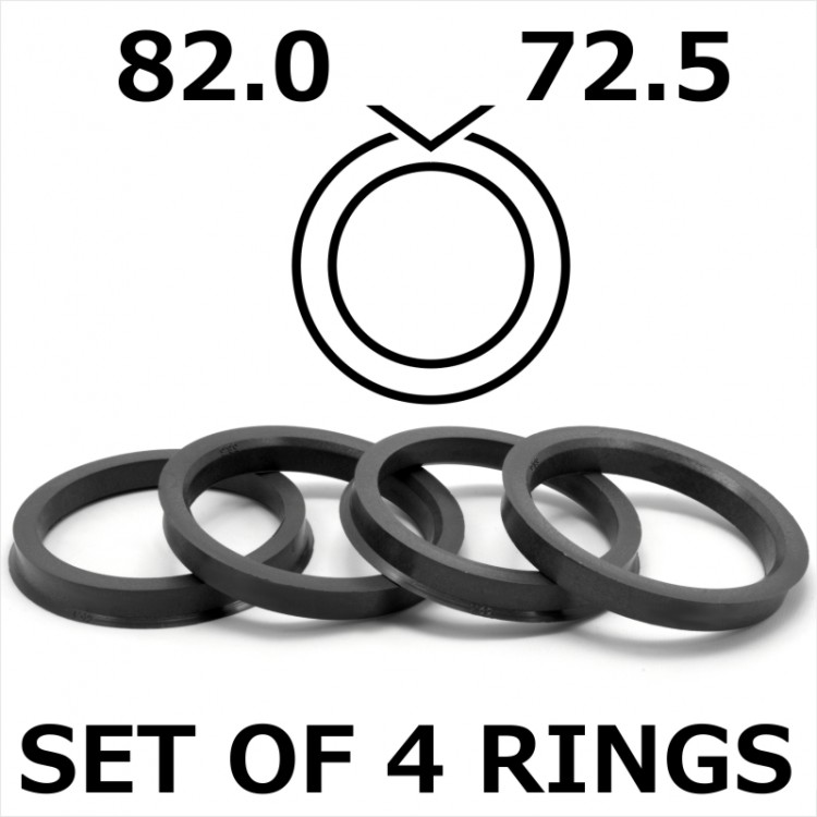 Spigot Rings / 82.0mm - 72.5mm FULL SET OF (4) FOUR RINGS