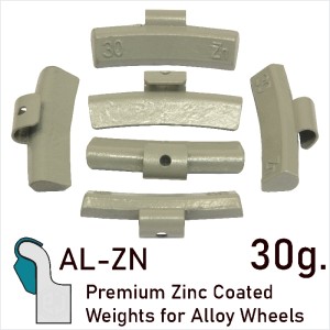 30 g. Premium Coated Zinc Balancing Wheel Weights Clip-On Alloy Wheels Rims