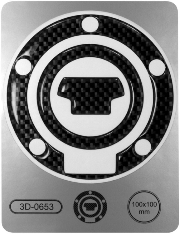 Tank Cap Pad Sticker Protector Scratch Domed Motorcycle Motorbike 3D Carbon type