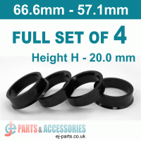 Spigot Rings / 66.6mm - 57.1mm / 20mm FULL SET OF (4) FOUR RINGS
