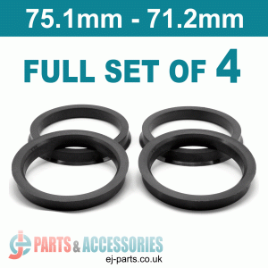 Spigot Rings / 75.1mm - 71.2mm FULL SET OF (4) FOUR RINGS Spigot Rings / 75.1mm - 71.2mm FULL SET OF (4) FOUR RINGS Hub Centric Rings  Alloy Wheels Spigot Rings (Centre Rings)