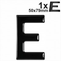 Letter E 3d gel number plates Black Domed Resin Making DIY Registration UK REG
