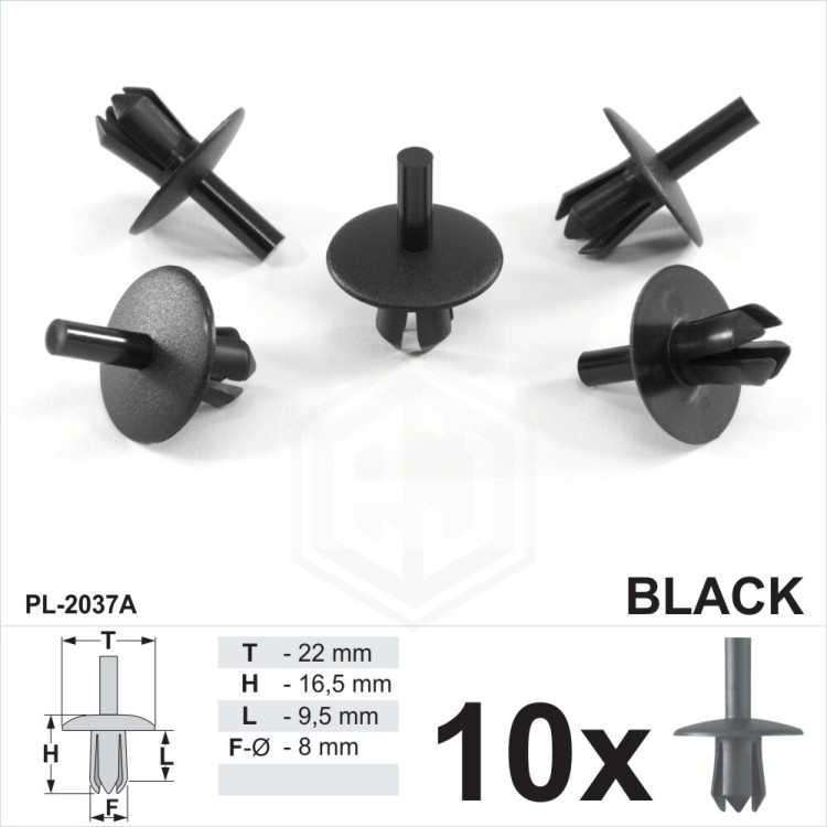 Splashguard Sheild Radiator Support Black Panel Fastener Trim Clips Rivet