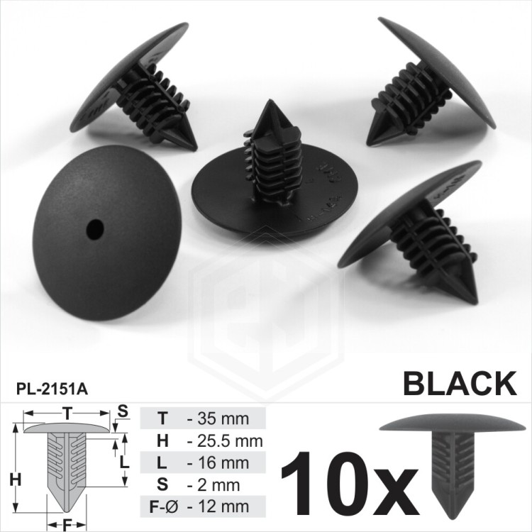 Wheel Arch Lining Splash Guard Trim Spruce Clips Fir Tree Fits Renault Clio