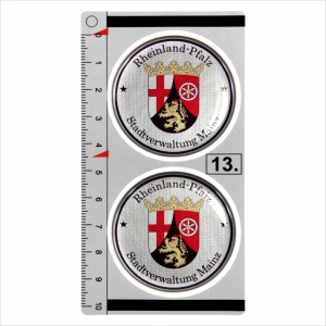 Rheinland-Pfalz set of 2 German Number Plate Seal Stadt 3D Domed Sticker badge