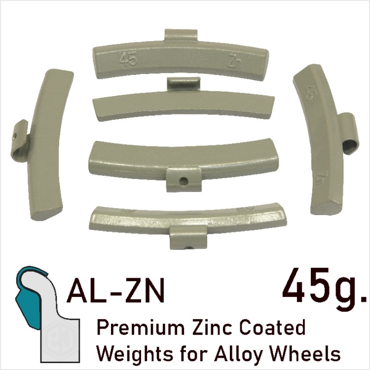 45 g. Premium Coated Zinc Balancing Wheel Weights Clip-On Alloy Wheels Rims
