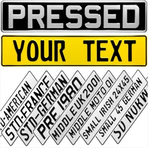 14Font Style Novelty Pressed metal number plates replica girl boy child kid name
