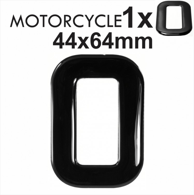 Letter O 3D Gel MOTORCYCLE MOTORBIKE BIKE number plates Black Domed Resin Making DIY Registration UK REG