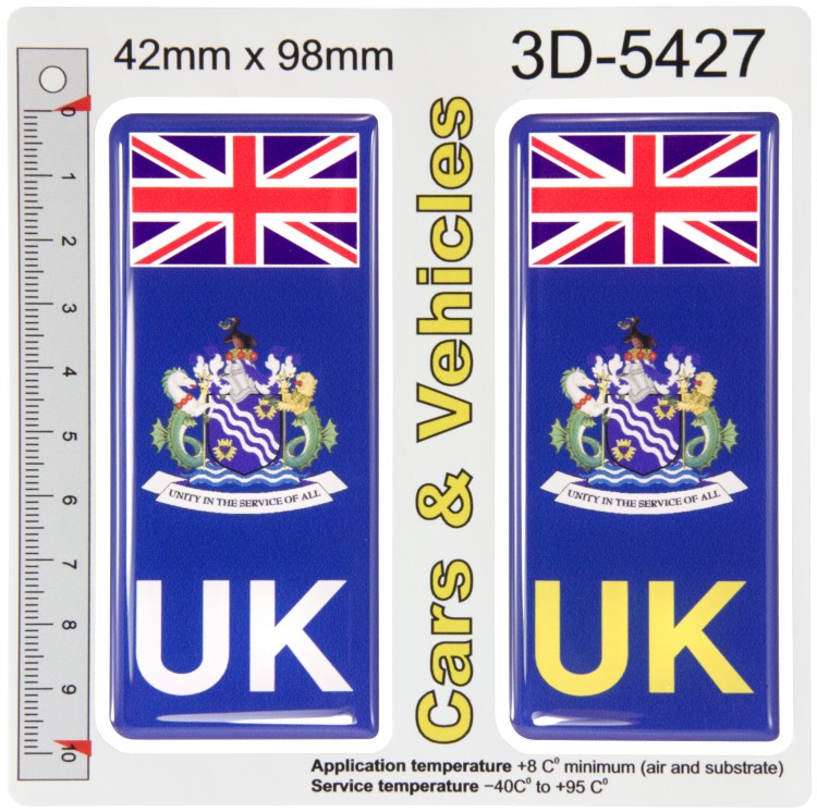 2x 42 x 98 mm UK Flag Merseyside County Number Plate Stickers 3D Gel Domed Decals Badges