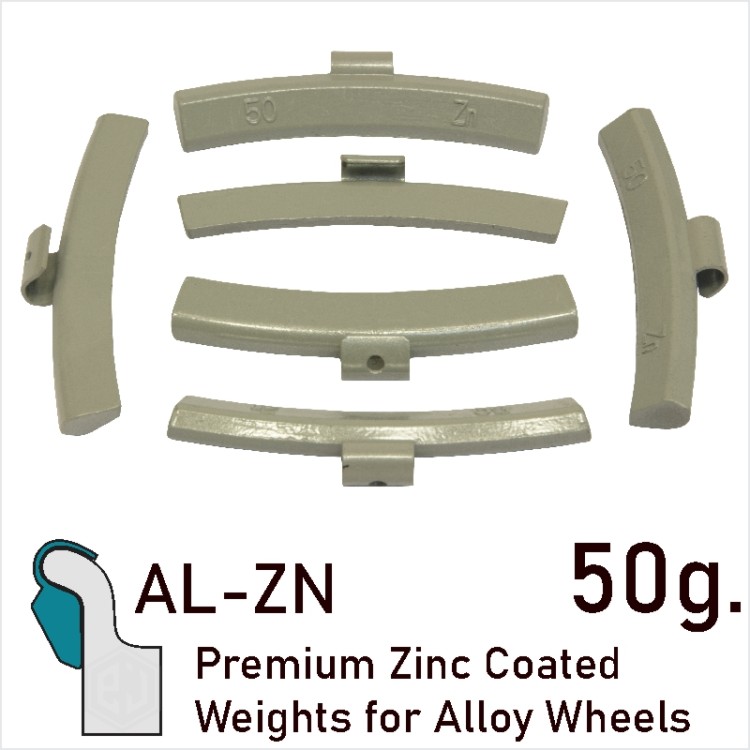 50 g. Premium Coated Zinc Balancing Wheel Weights Clip-On Alloy Wheels Rims