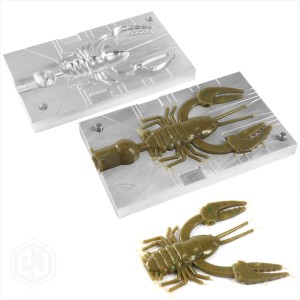 DIY Fishing Mould CNC Aluminium Soft Plastic Lure Swim Bait Mold crayfish 90x66
