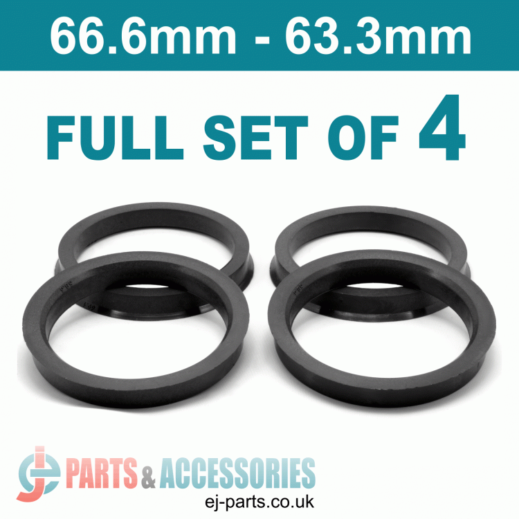 Spigot Rings / 66.6mm - 63.3mm FULL SET OF (4) FOUR RINGS