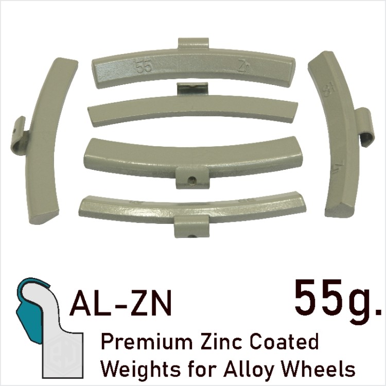 55 g. Premium Coated Zinc Balancing Wheel Weights Clip-On Alloy Wheels Rims