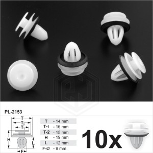 Door Interior Trim Panel Clips Mounting Car Clip with Seal Fits Honda Toyota