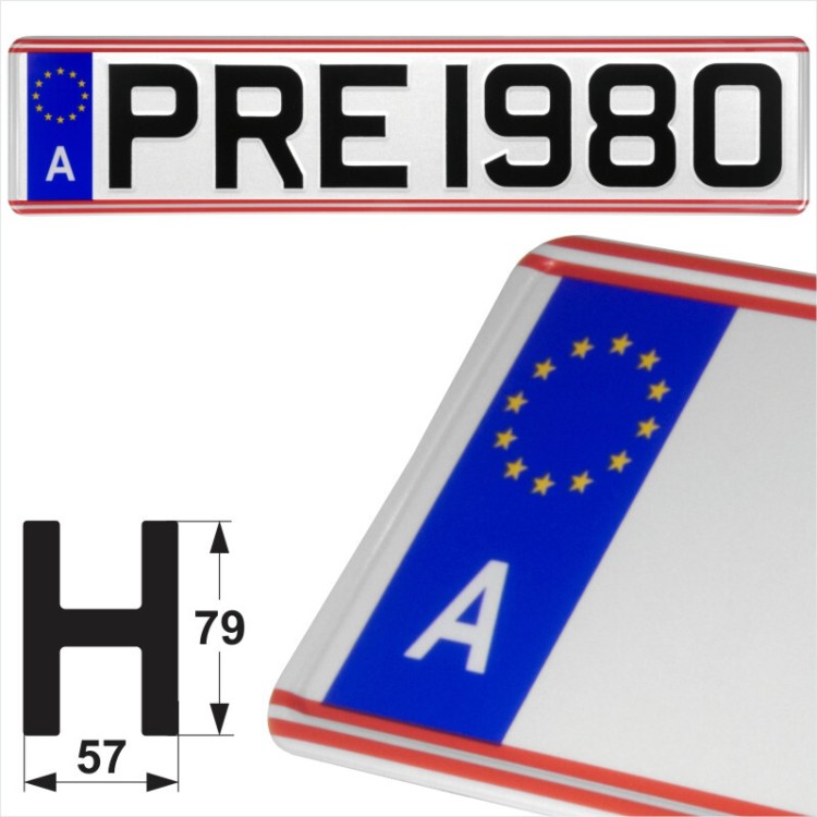 Austria A Badge Österreich Pressed Metal Number Plates Replica Show Trucker Name
