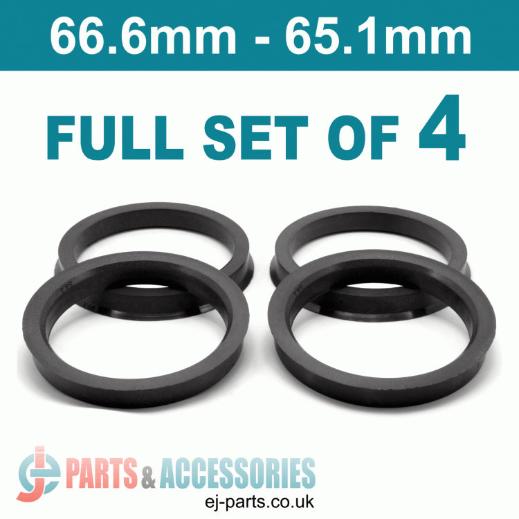 Set of 4 Spigot Rings 66.6-65.1 Vauxhall Opel to Mercedes Merc 5x110 PCD 5x112