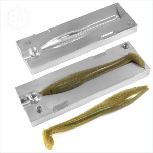 DIY Fishing Mould CNC Aluminium Soft Plastic Lure Swim Bait Mold paddle tail 115