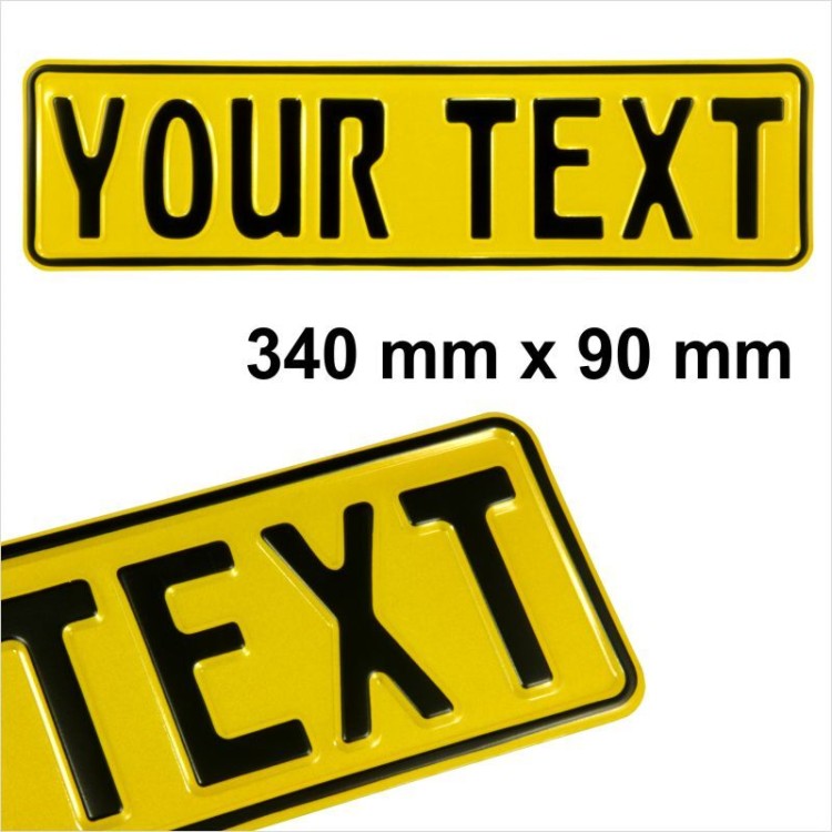 Square Oblong Small German Font Novelty Show Pressed Number Plates Metal Germany