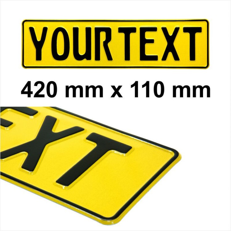 Square Oblong Small German Font Novelty Show Pressed Number Plates Metal Germany