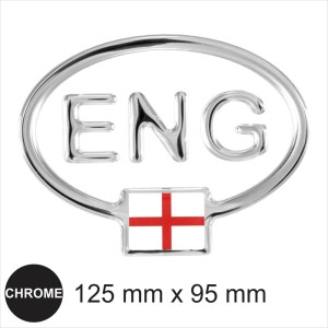 ENG St. George England Flag Oval Mirror Chrome Effect Dome 3D Gel Resin Sticker