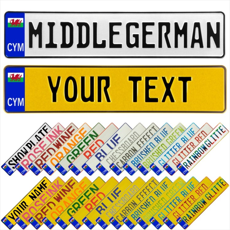 CYM Wales Badge Pressed Metal Number Plates Replica Custom Show Trucker Name