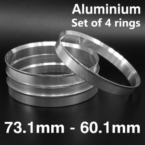 Aluminium Spigot Rings / 73.1mm - 60.1mm FULL SET OF (4) FOUR RINGS