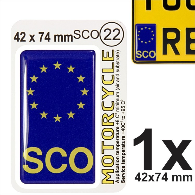 SCO Scottish flag Motorcycles NUMBER PLATE 3D GEL STICKER Resin Domed Badge