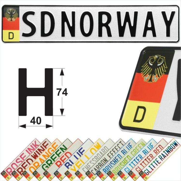 D Flag Arms Germany Pressed Metal Number Plates Replica Show Custom Trucker Name