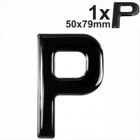 Letter P 3d gel number plates Black Domed Resin Making DIY Registration UK REG