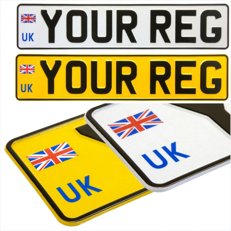 New Style UK Union Jack badge 2x Pressed number plates metal embossed Car Mot registration plates UK 100% Road Legal