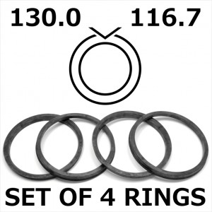 Spigot Rings / 130.0mm - 116.7mm FULL SET OF (4) FOUR RINGS