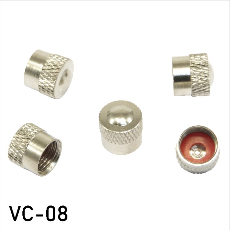 Short Valve Caps Light Metal with Rubber Ring Seal Colour Silver Chrome Finish Caps 4x 20x 100x